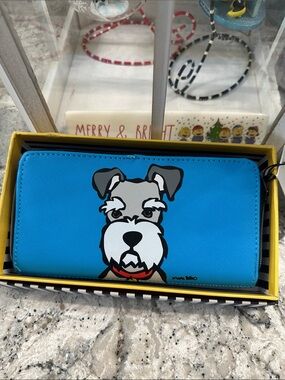 Brand NEW Blue Schnauzer Zip Wallet for Dog Lovers
